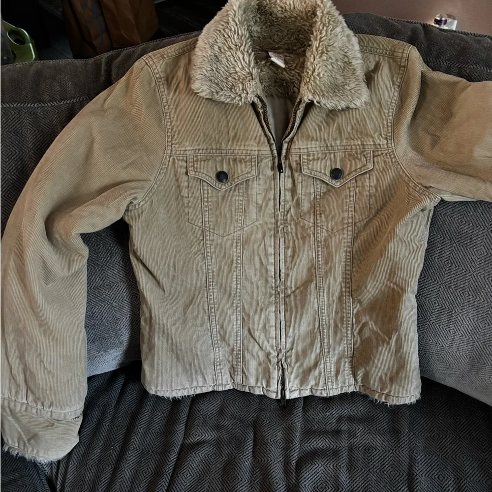 Abercrombie & Fitch Cream Sherpa Jacket Size Large A00319